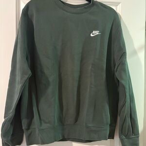 Nike Forest Green Crewneck Sweatshirt with White Logo